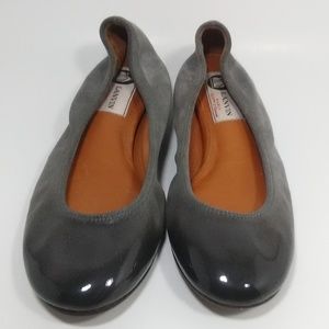 LANVIN Paris Suede Cap toe Ballerina Flats 36 6